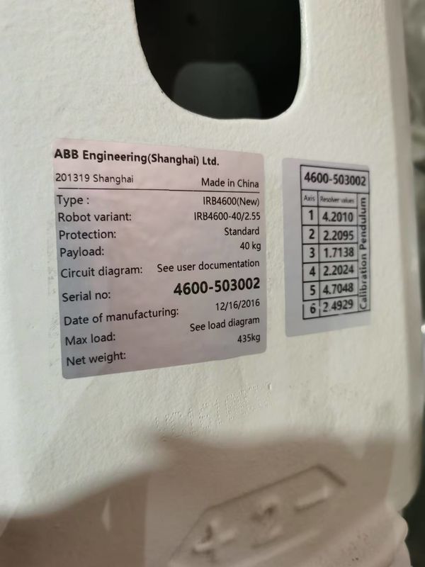 एबीबी आईआरबी 4600-40/2.05 आईपी67 6-अक्ष 40 किलोग्राम मध्यम पेलोड एबीबी रोबोट मशीन टेंडिंग डिबरिंग और पिक एंड प्लेस अनुप्रयोगों के लिए।