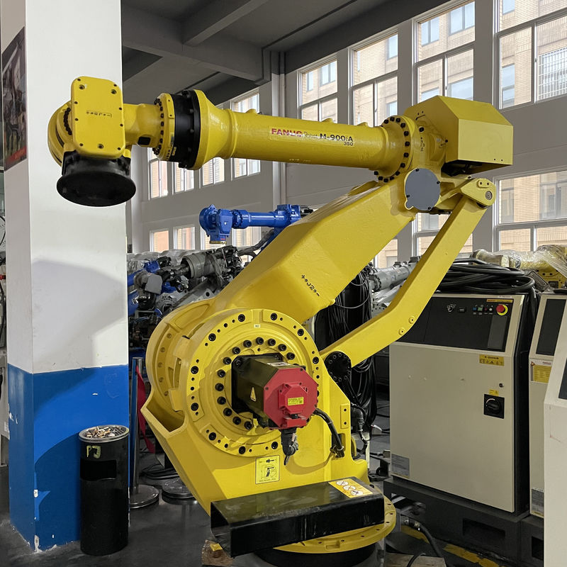 Fanuc M-900iA 350 प्रयुक्त रोबोट 6 अक्ष 2655 मिमी पहुंच R30iA नियंत्रक पैलेटिंग और अधिक के लिए एकदम सही