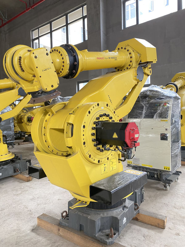 Fanuc M-900iA 350 प्रयुक्त रोबोट 6 अक्ष 2655 मिमी पहुंच R30iA नियंत्रक पैलेटिंग और अधिक के लिए एकदम सही