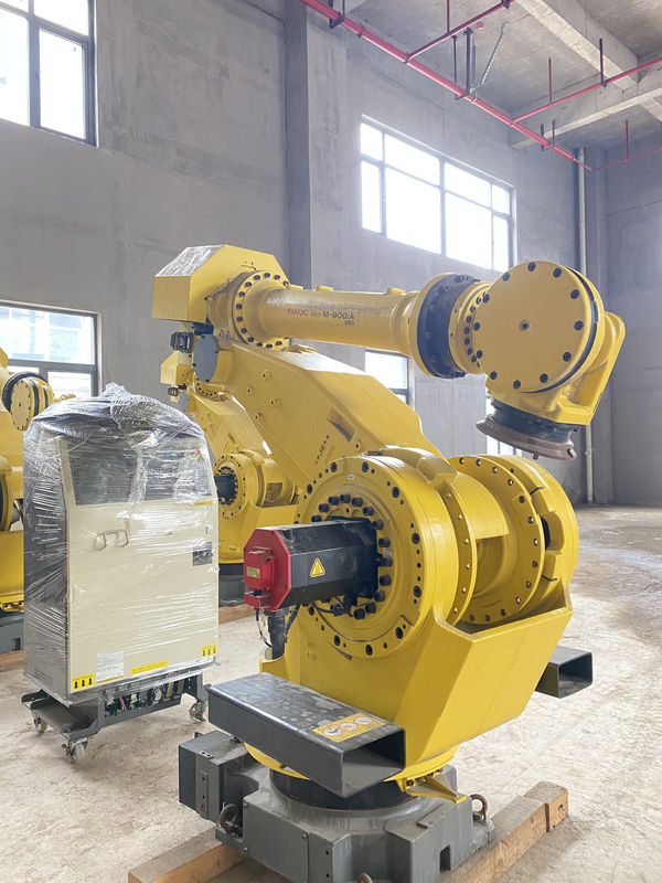 Fanuc M-900iA 350 प्रयुक्त रोबोट 6 अक्ष 2655 मिमी पहुंच R30iA नियंत्रक पैलेटिंग और अधिक के लिए एकदम सही